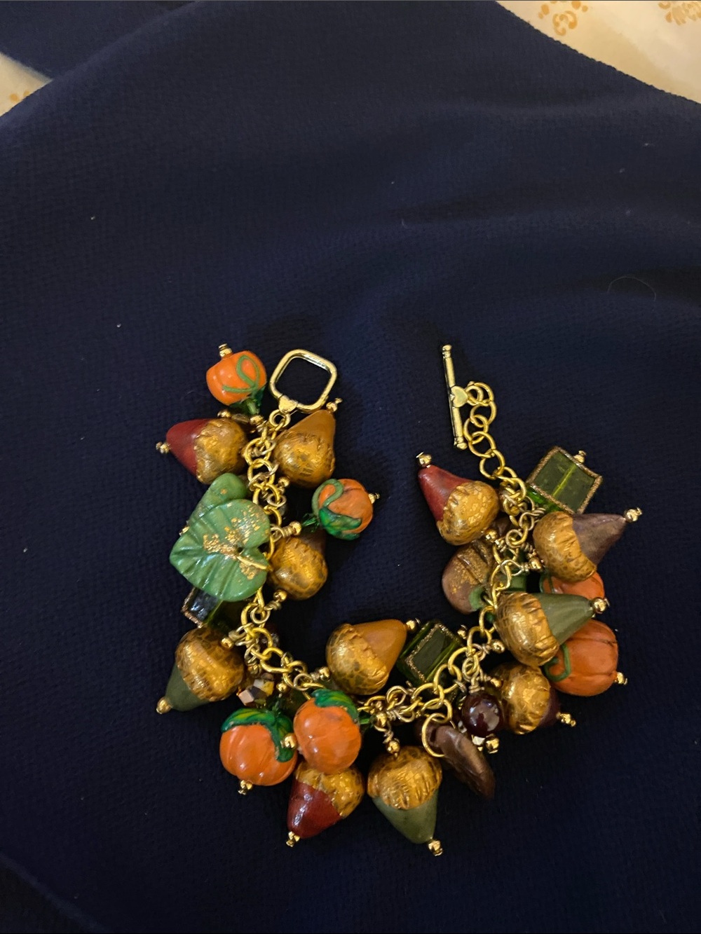 Autumn theme charm bracelet